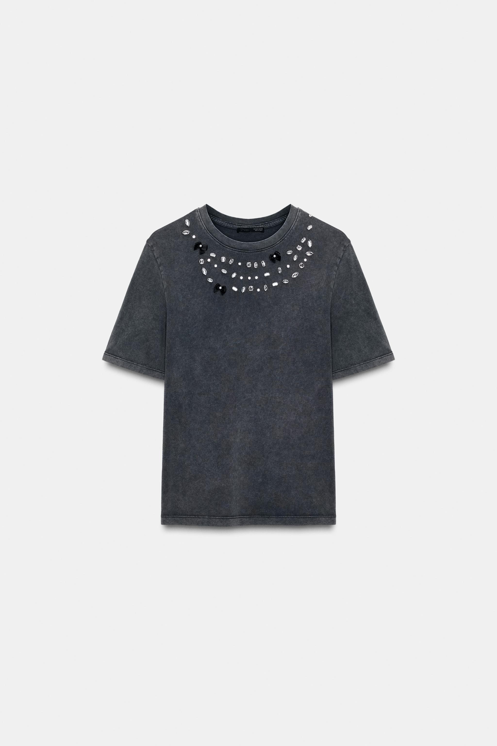 WASHED JEWELED T-SHIRT